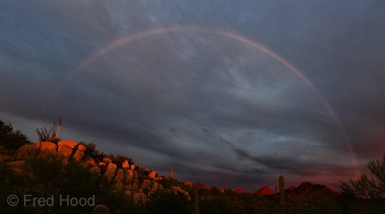 rainbow over museum grounds