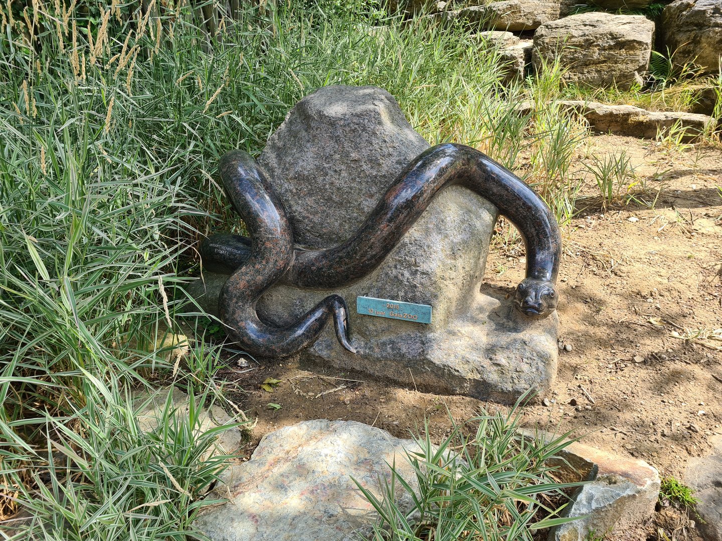 Rainforest - Anaconda statue outside Tapir Terrarium building