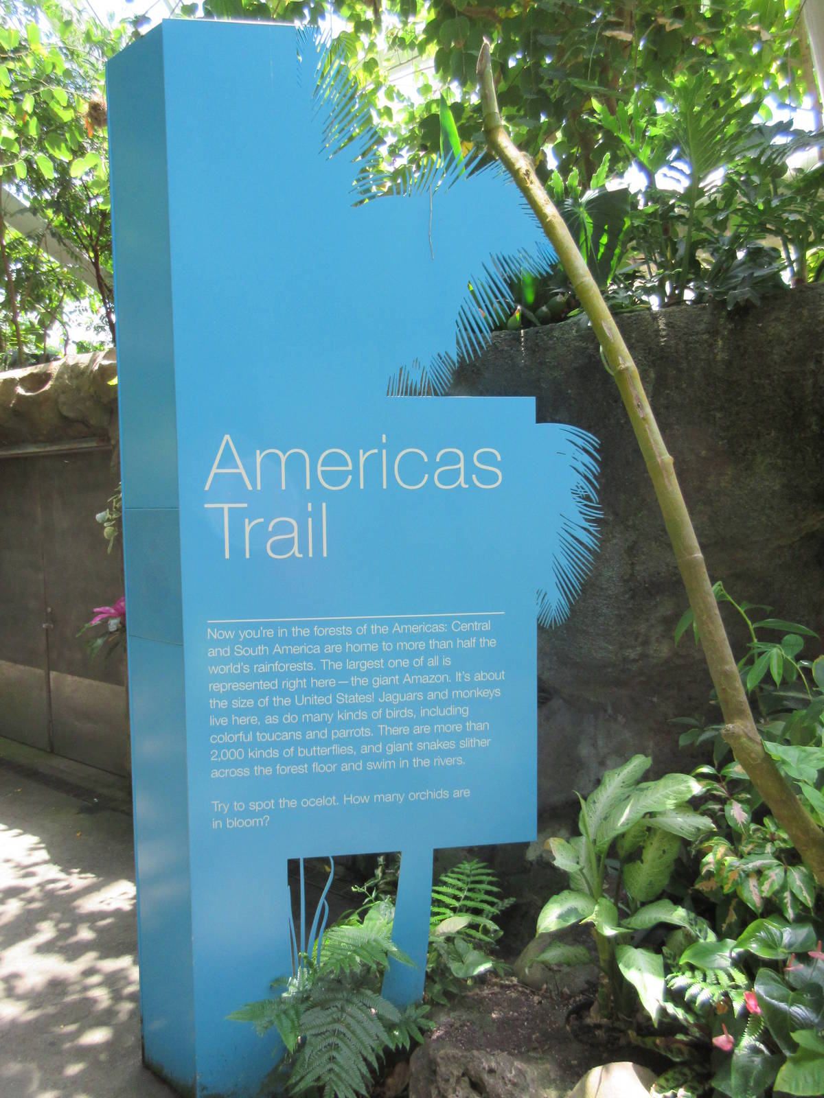 Rainforest Pyramid - Americas Trail Sign