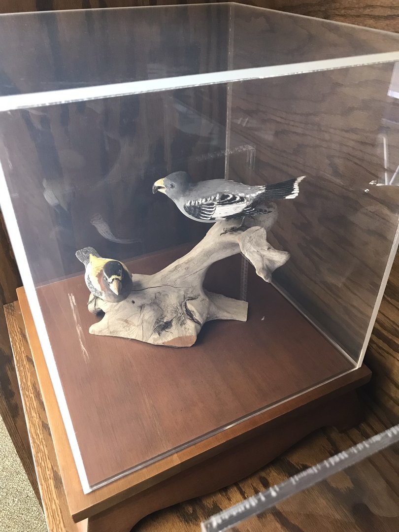 Randolph County Public Library: Evening Grosbeak Carvings