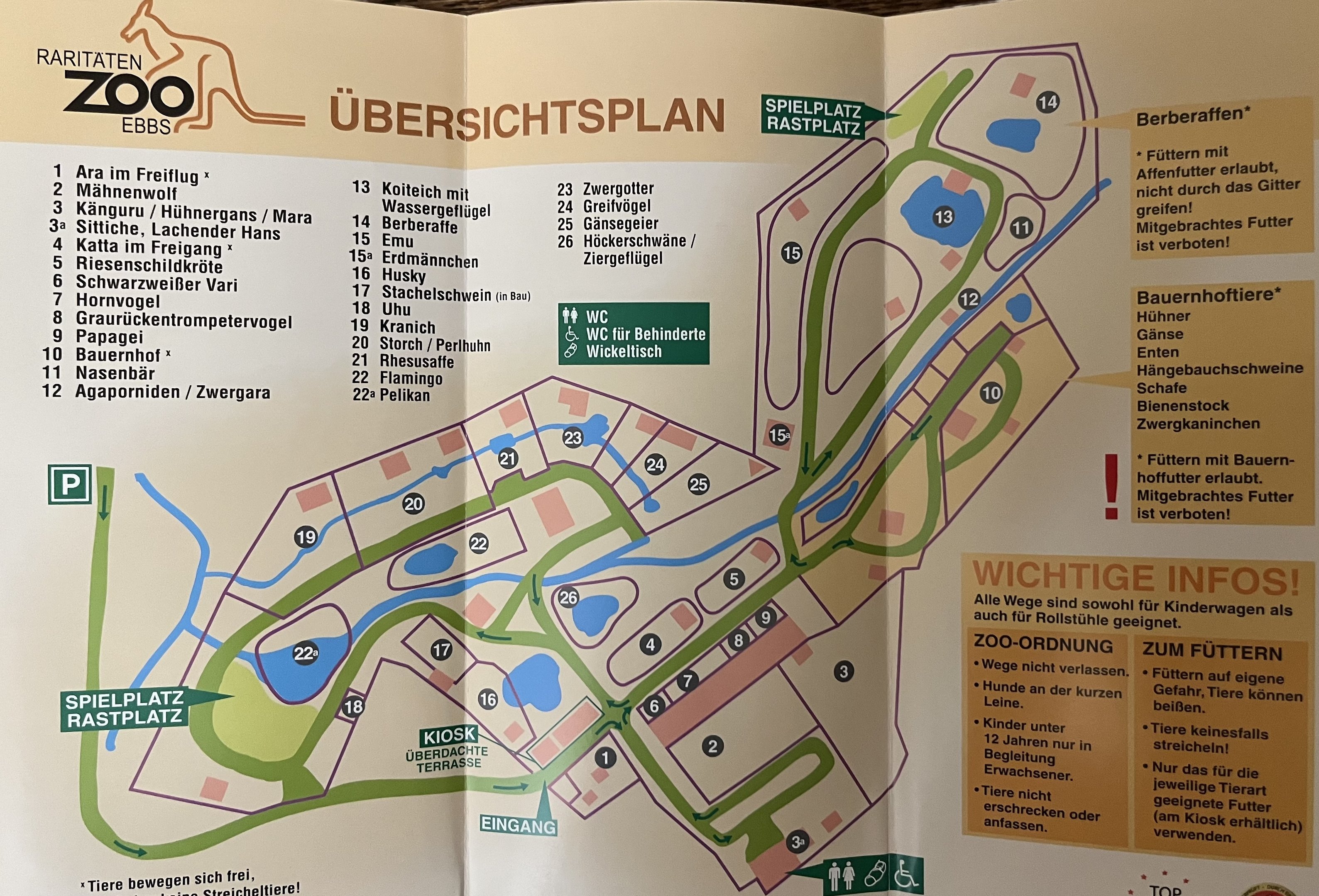 Raritaten Zoo Ebbs Map - 2019