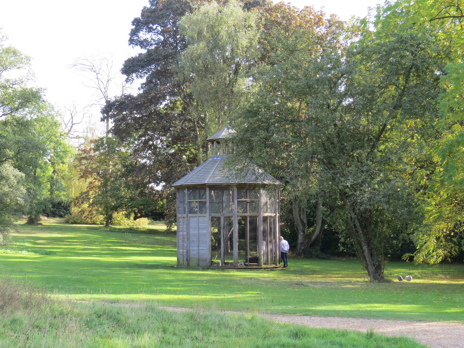 Reconstructed aviary - Woburn Abbey, September 2014.