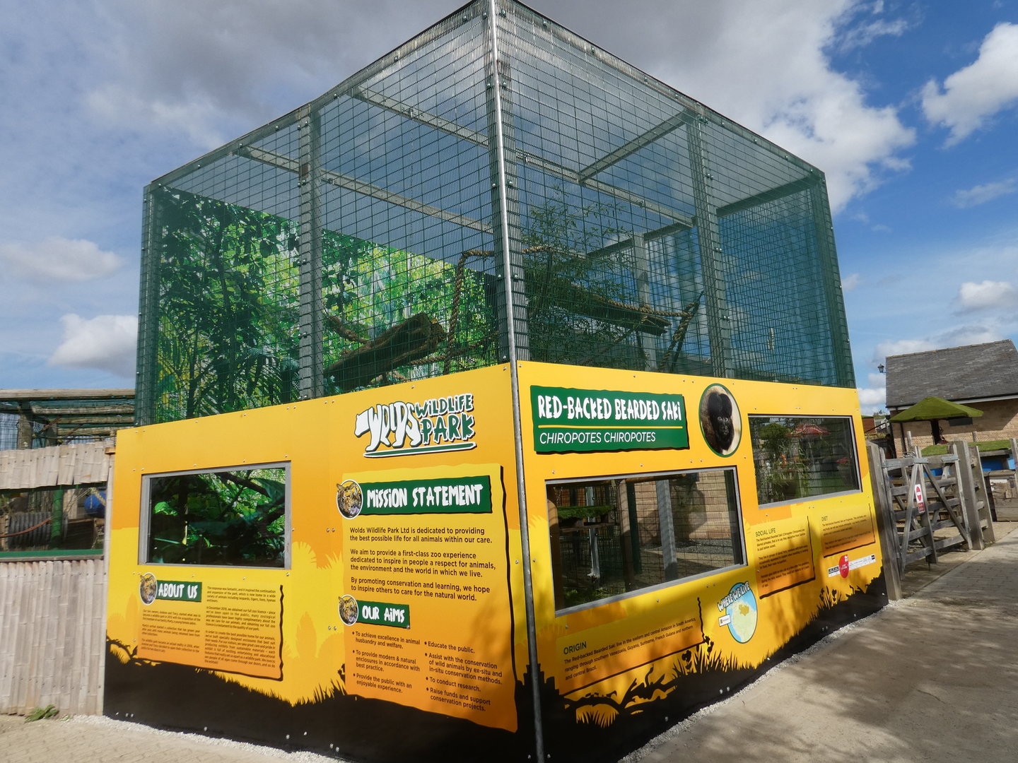 Red-backed bearded saki monkey enclosure