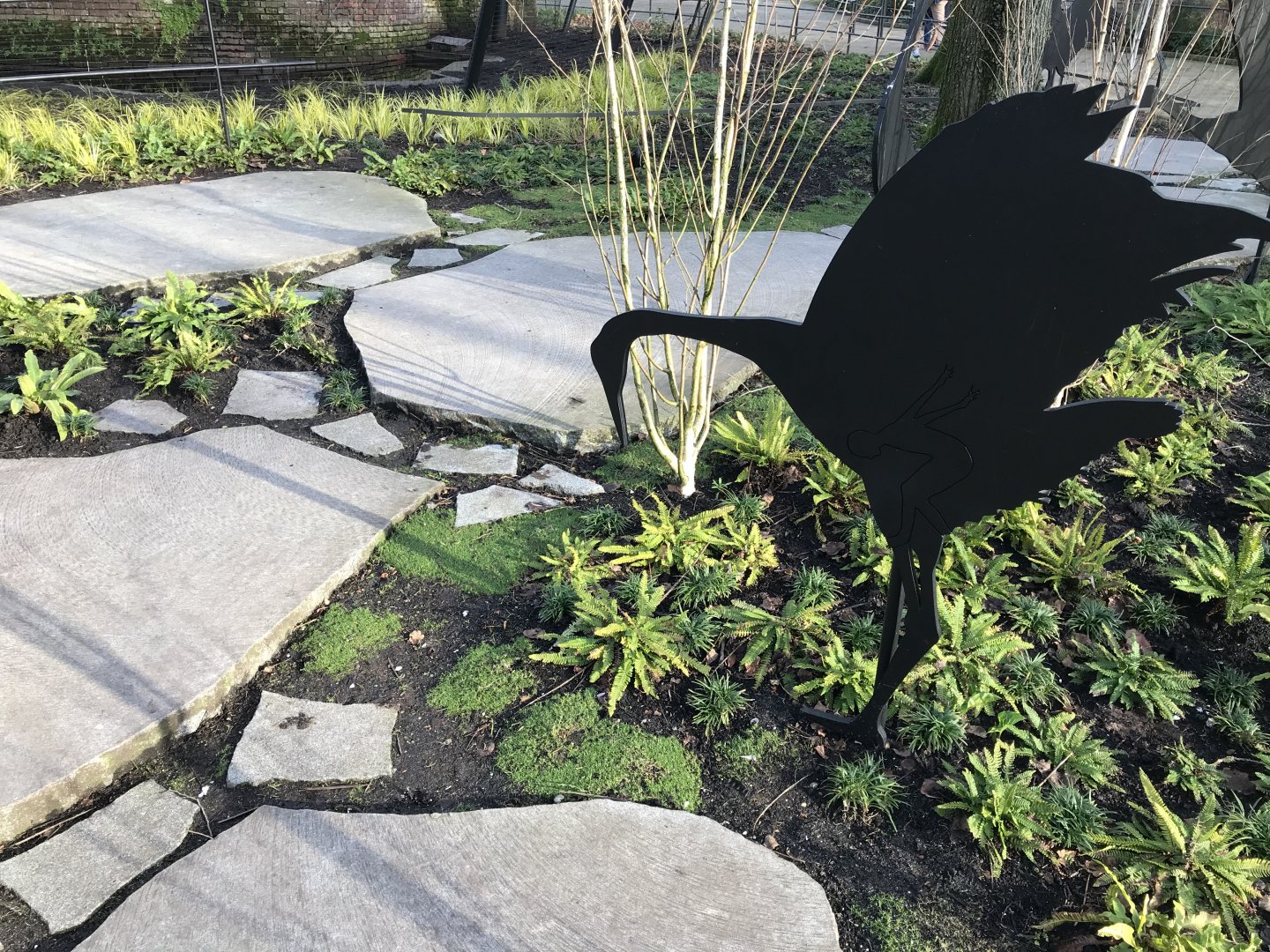 Red-crowned crane enclosure in winter