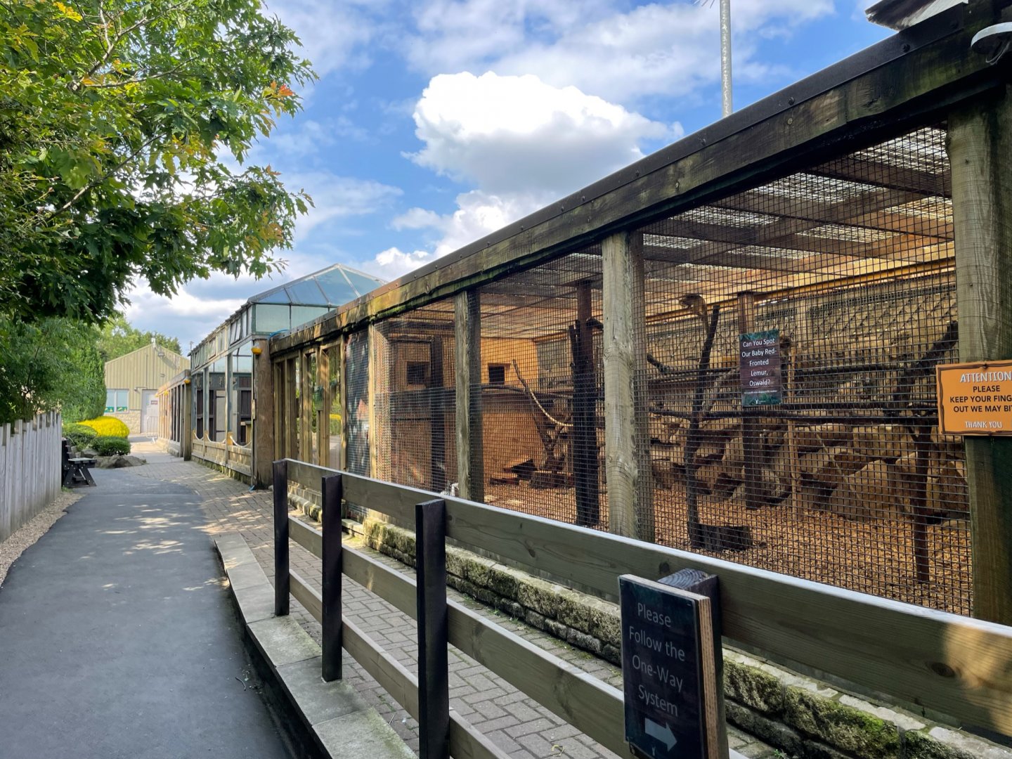 Red-Fronted Brown Lemur Enclosure at Ponderosa Zoo (July 2021)