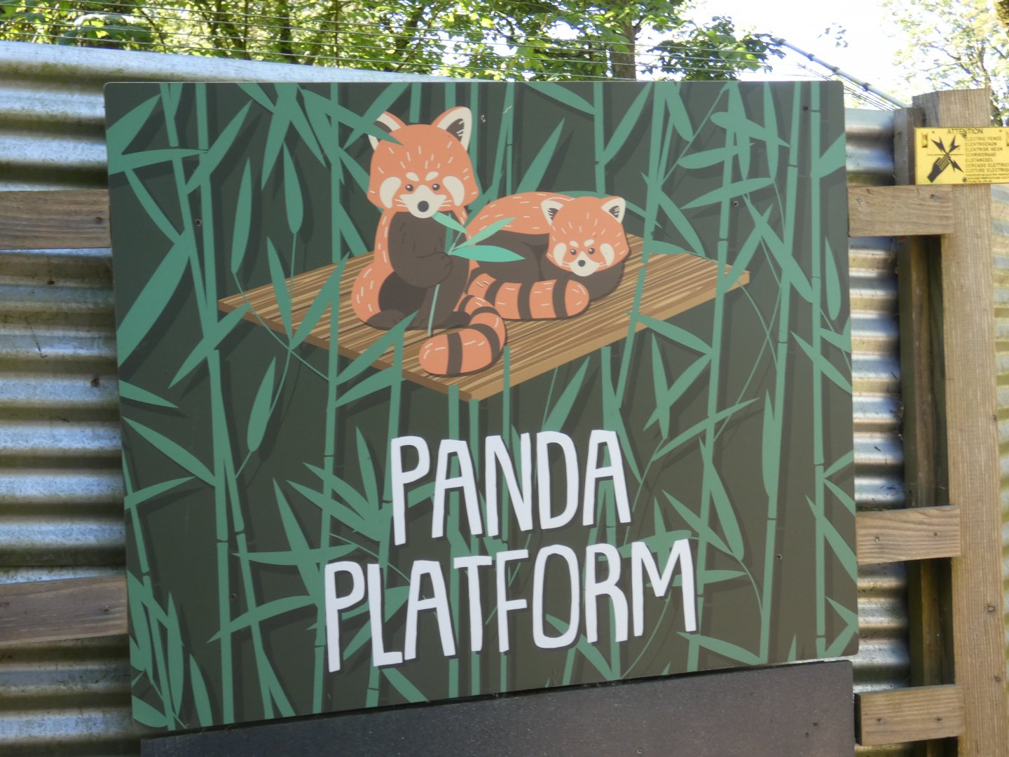 Red panda exhibit signage