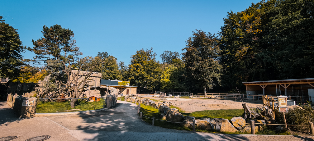 Red panda / tufted deer & camel enclosure & macaque indoor area