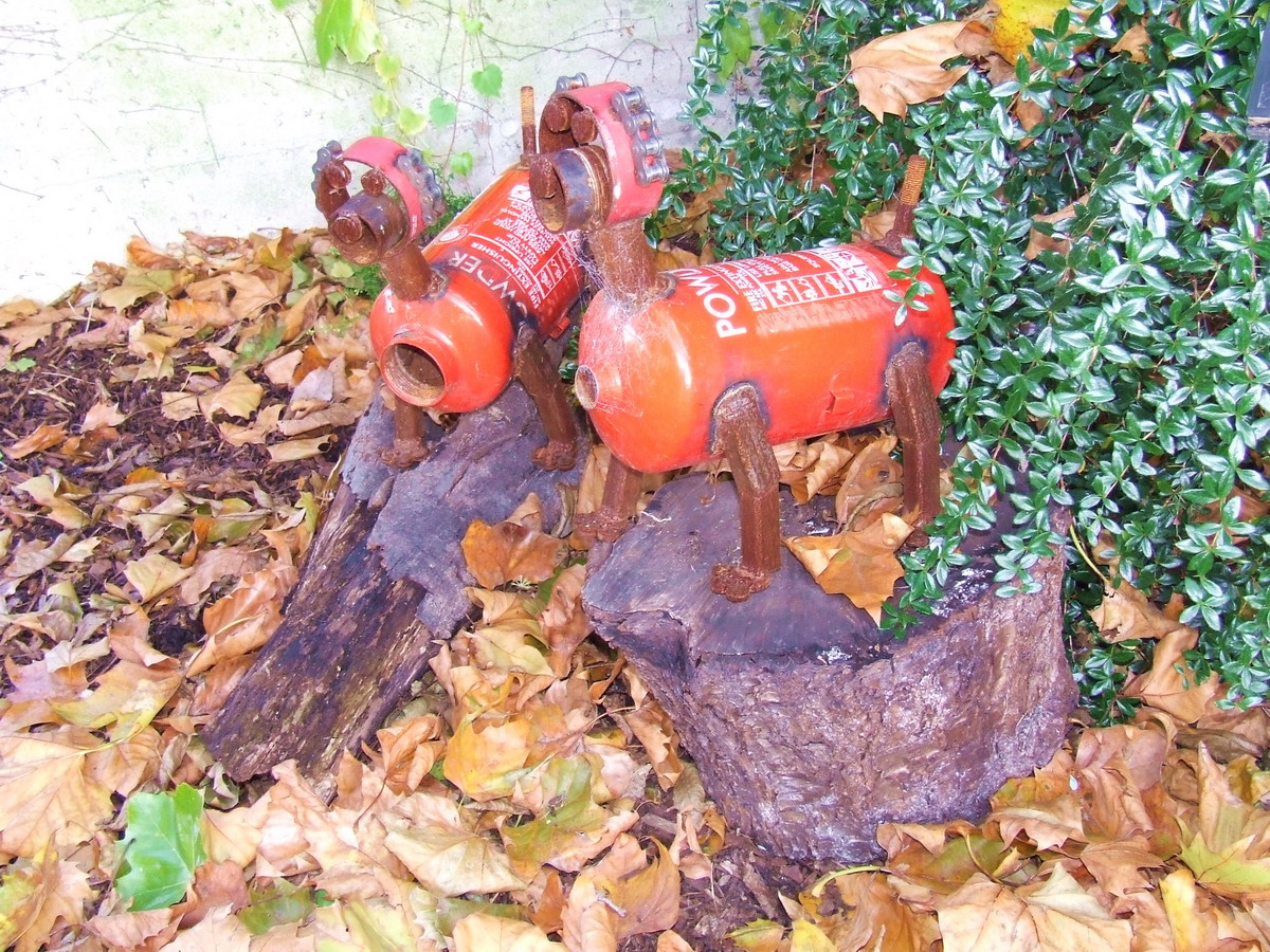 Red Pandas, Recycled Sculptures