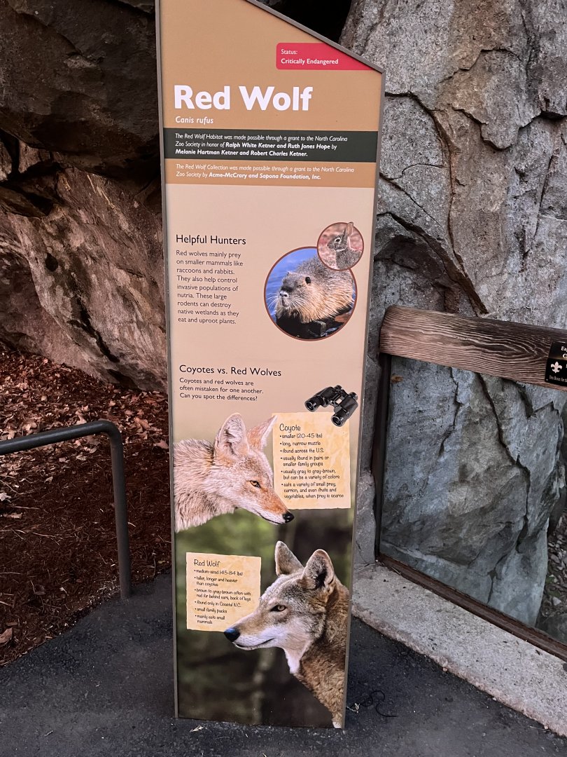Red Wolf sign comparing canids