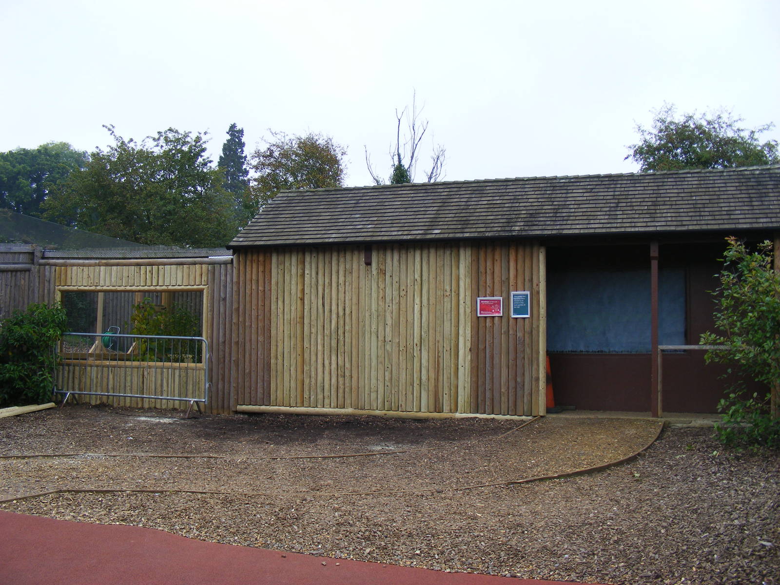Refurbishment work at aviary annexe at Marwell Wildlife, 9 October 2010