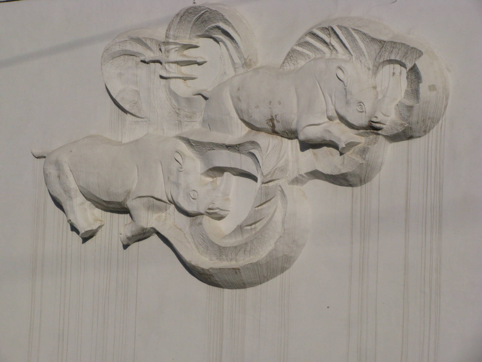 Relief on rhinoceros house
