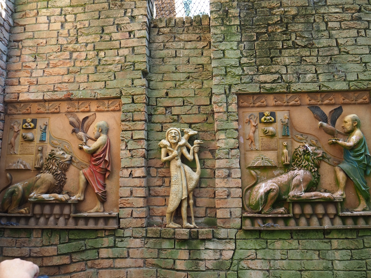 Reliefs and statues