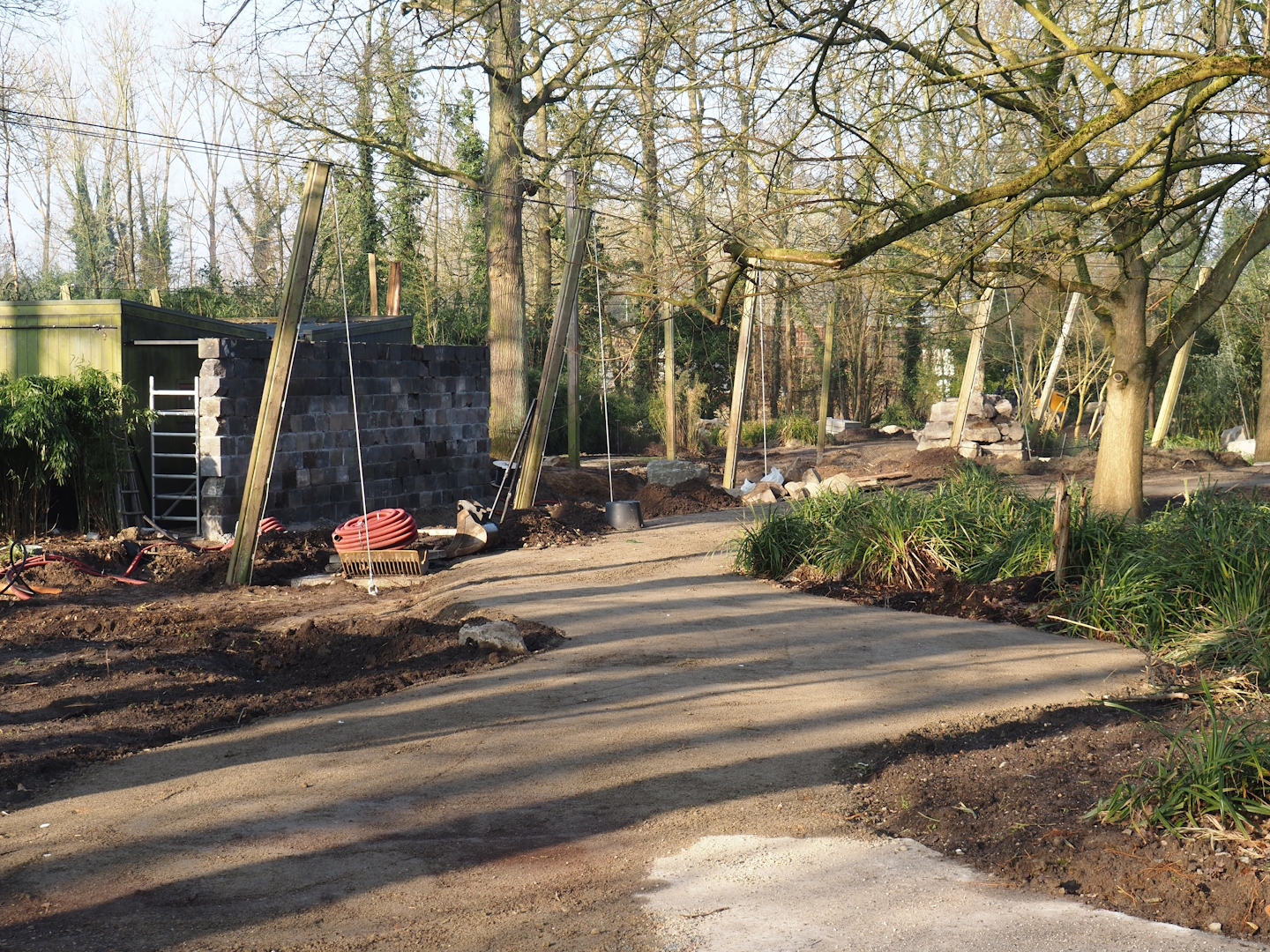 Renovation of the Asian aviaries and construction of a new walkway near the Asiatic lion exhibit, 2025-03-02