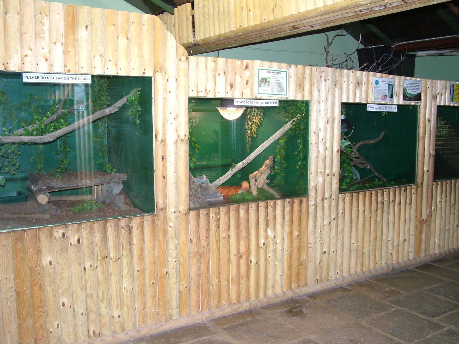 Reptile exhibits at Tropical Wings 29/11/09