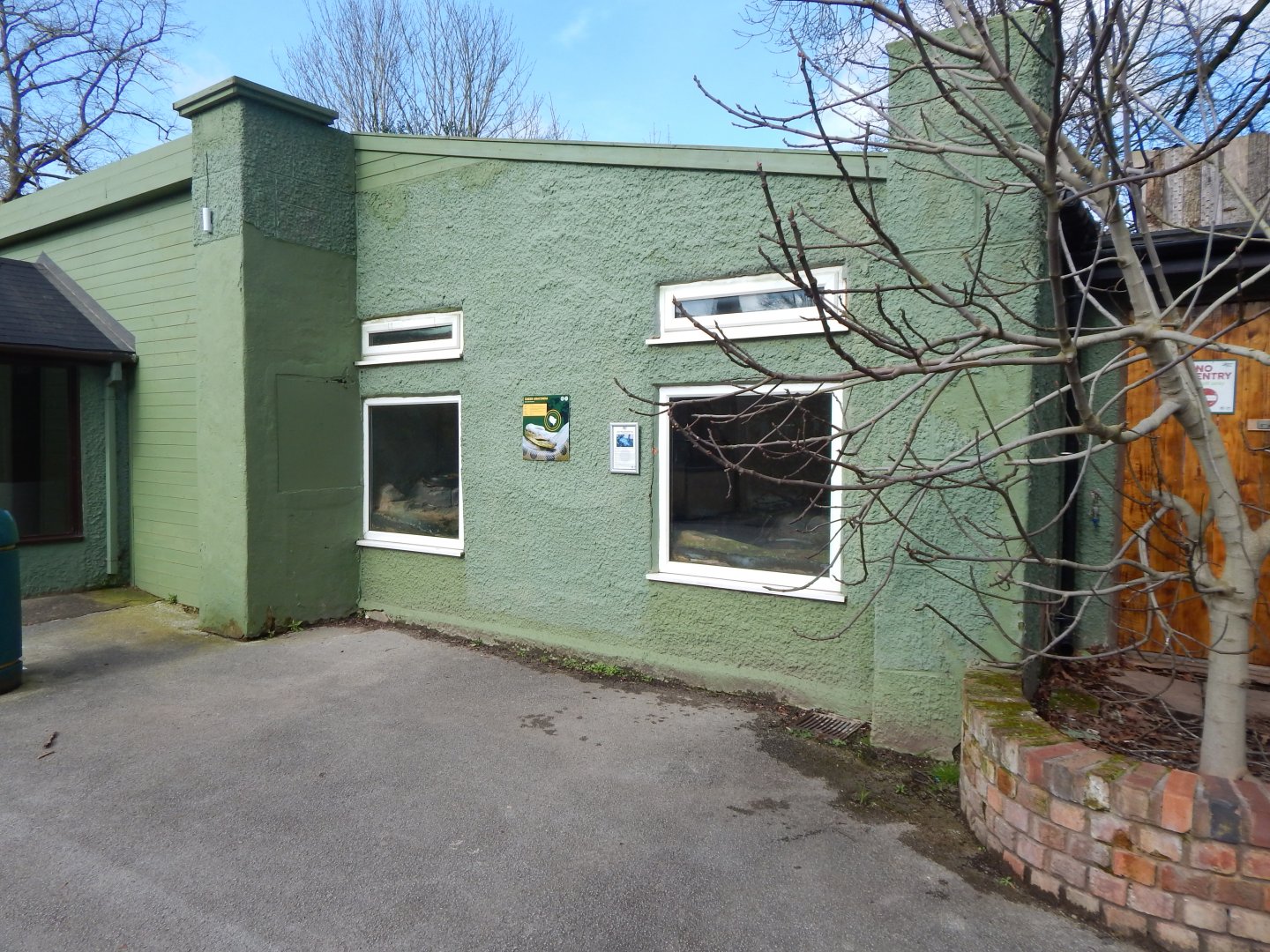 Reptile House - Common anaconda habitat viewing windows 040324