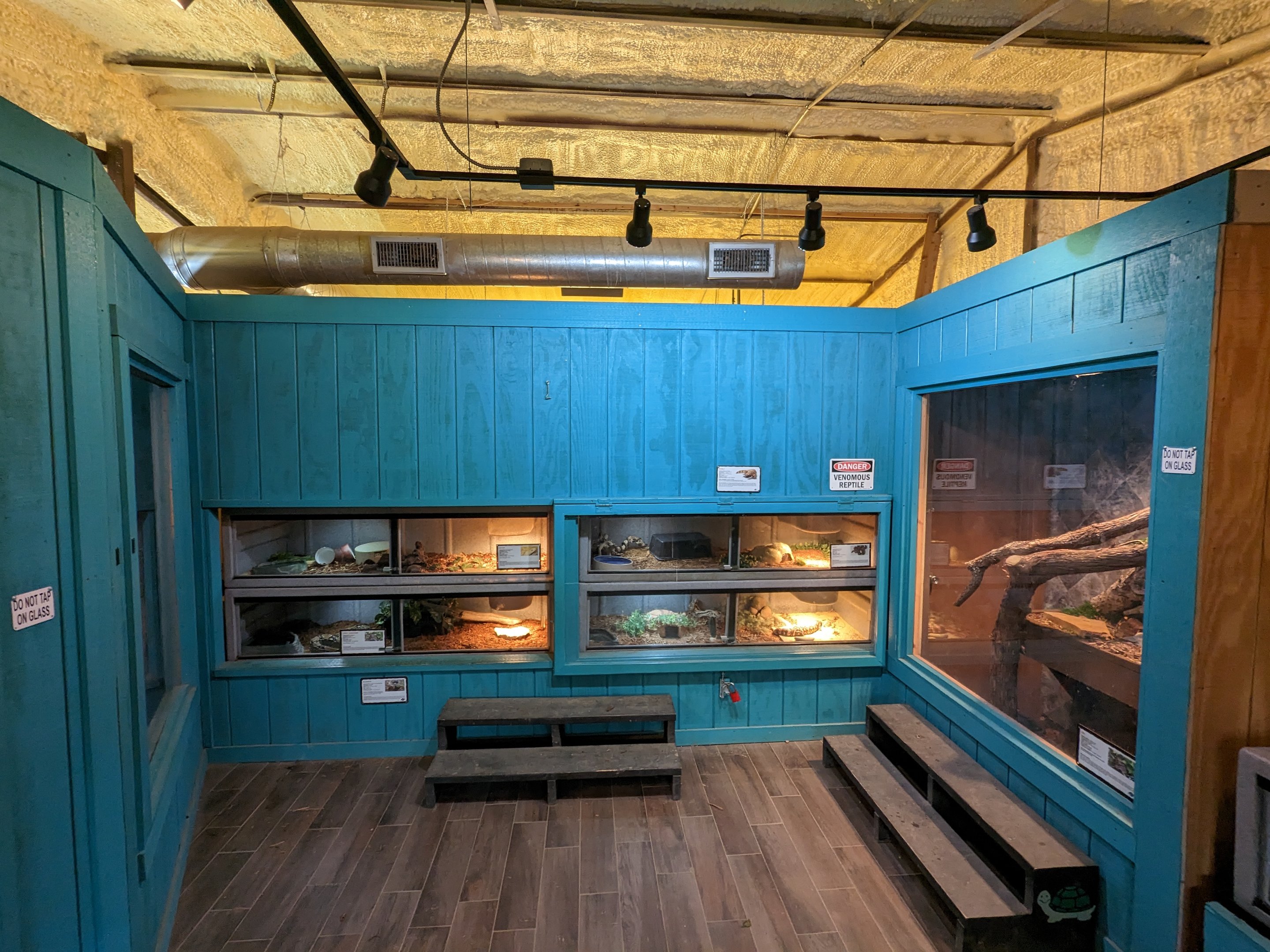 Reptile house second side view from doors.