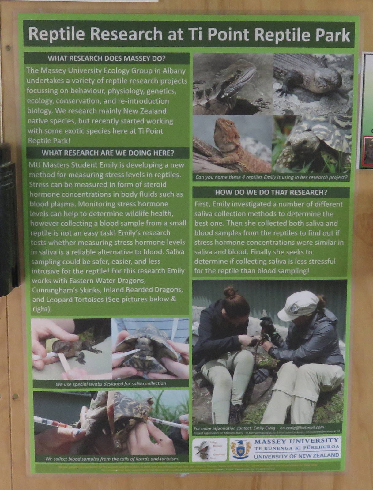 Research at Ti Point Reptile Park