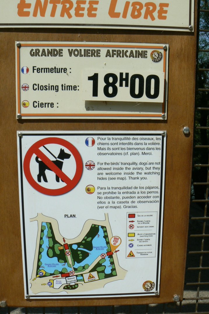 Réserve africaine de Sigean - African giant walkthrough aviary - Map and infos