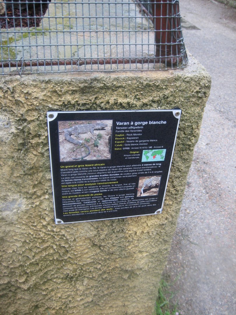 Reserve Africaine de Sigean - Signage example