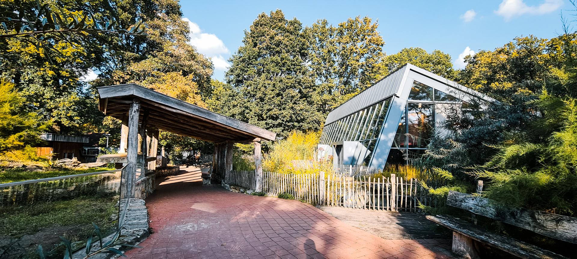 Restaurant and Meerkats/Mongoose on the left