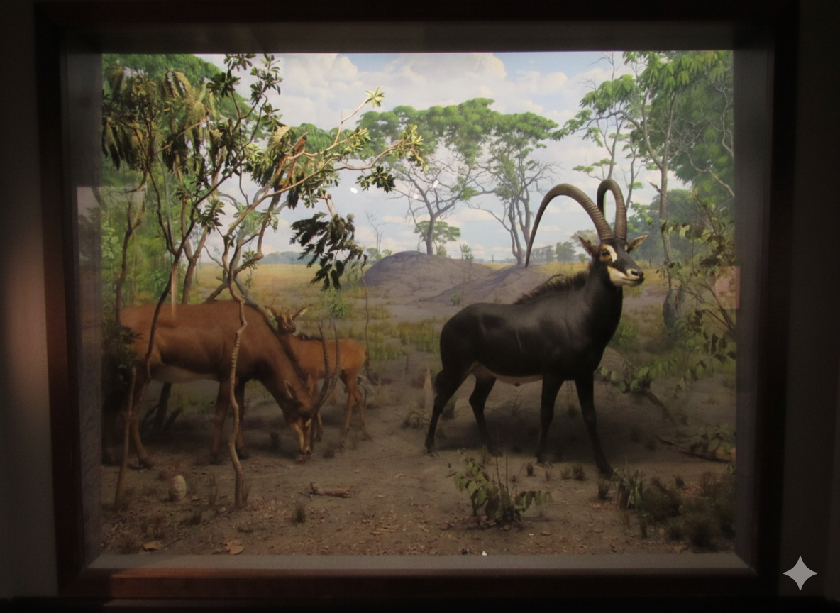 Restored Giant Sable Antelope Diorama