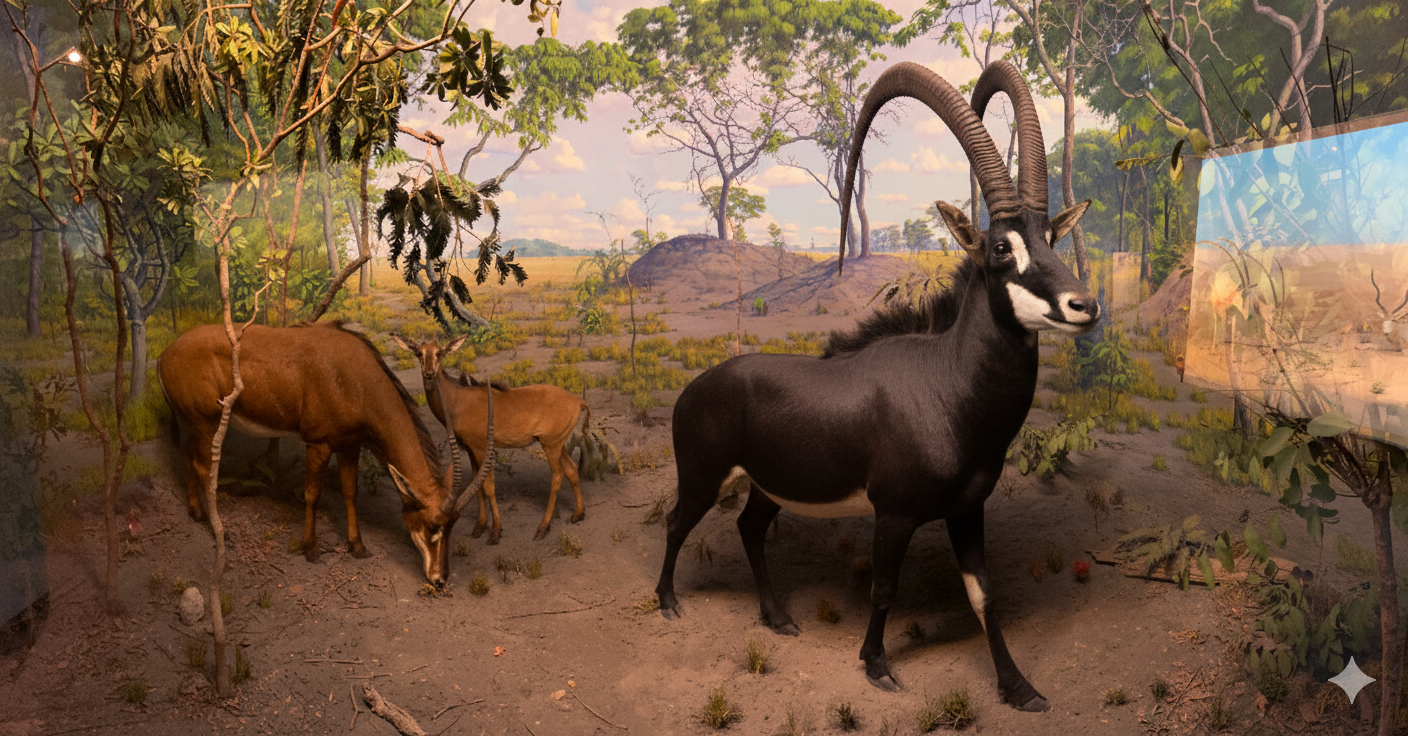 Restored Giant Sable Antelope Diorama