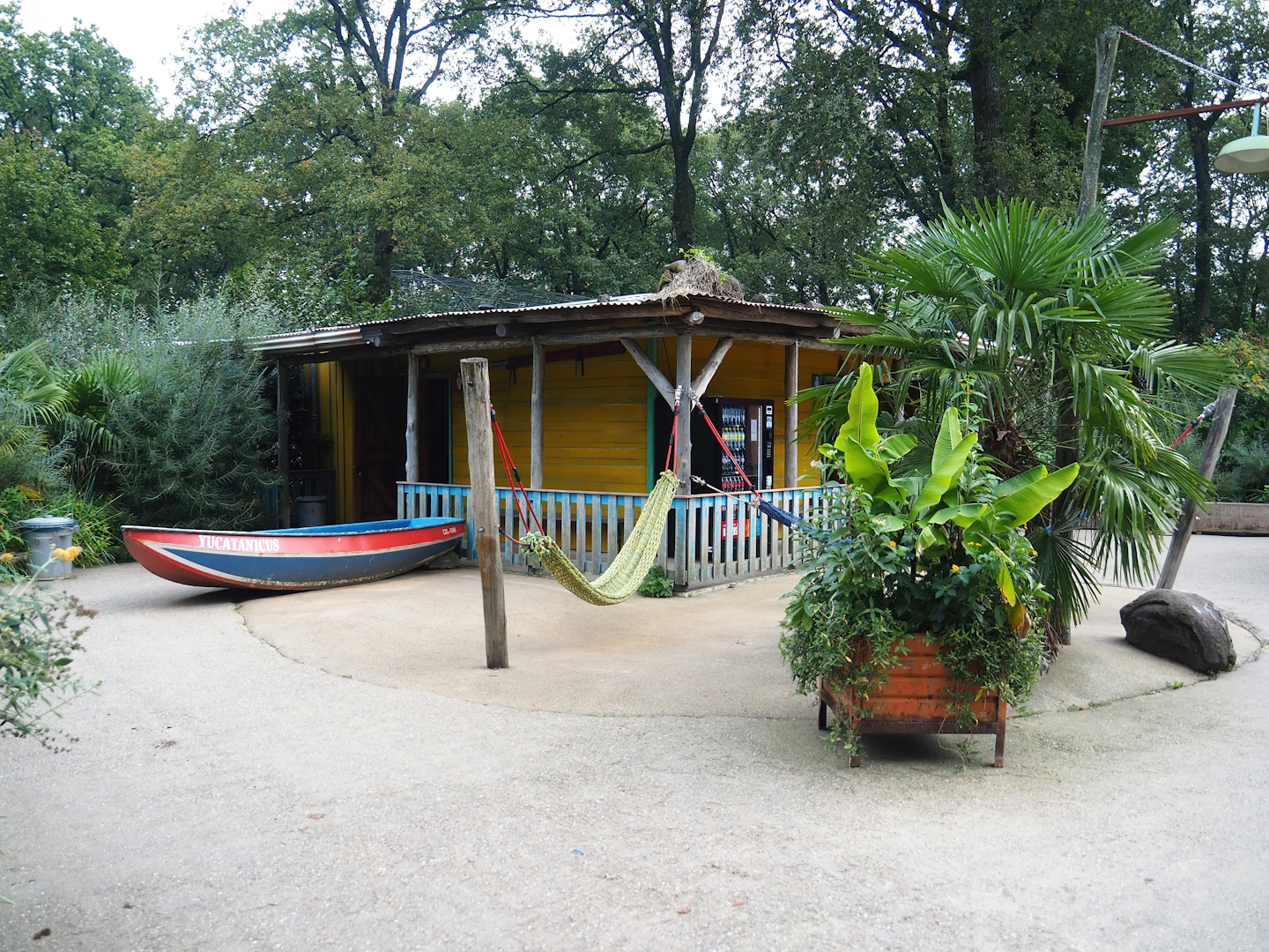 Restroom building with theming near the Mangrove ecodisplay, 2023-10-07
