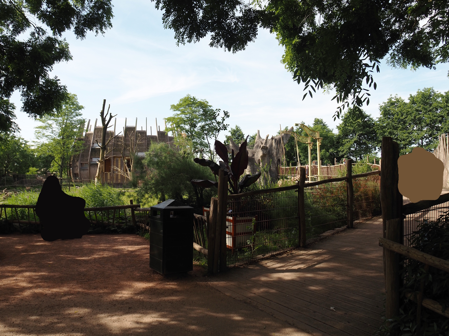 Reticulated giraffe and Greater kudu (Now replaced by Saharan Dorcas gazelles) exhibit and access to savanna boardwalk, 2024-06-30