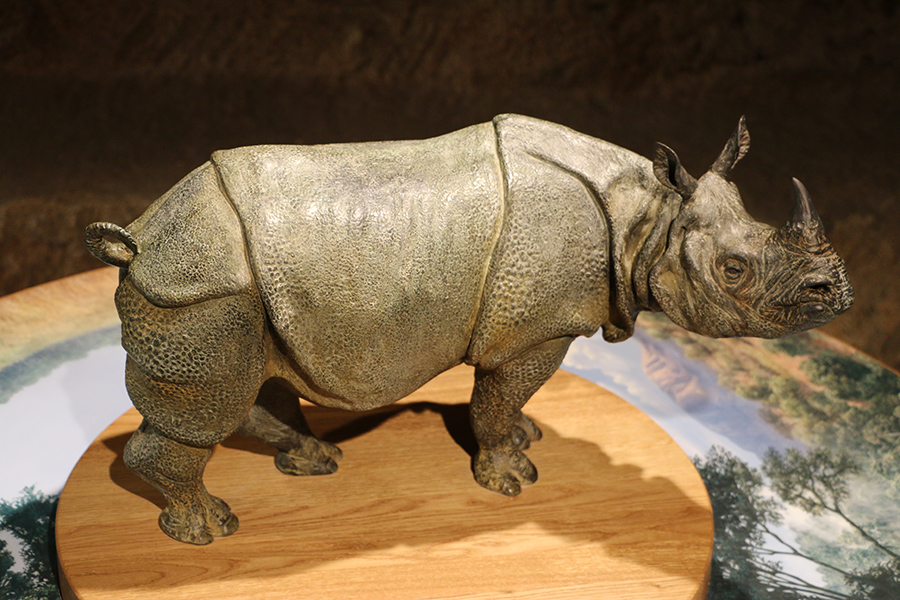 rhino in bronze