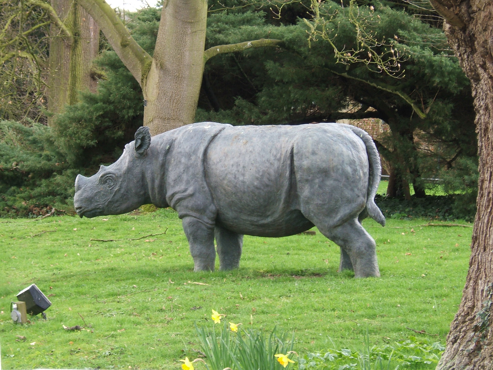 Rhino statue at Howletts Wild Animal Park, 3 April 2010
