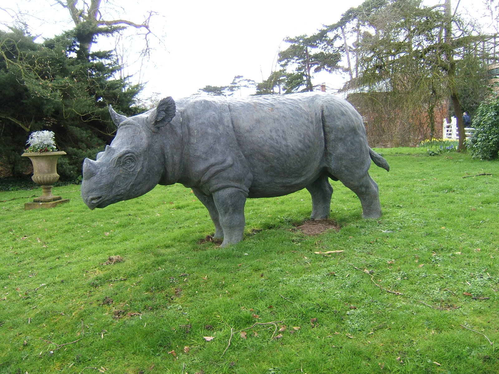 Rhino statue at Howletts Wild Animal Park, 3 April 2010