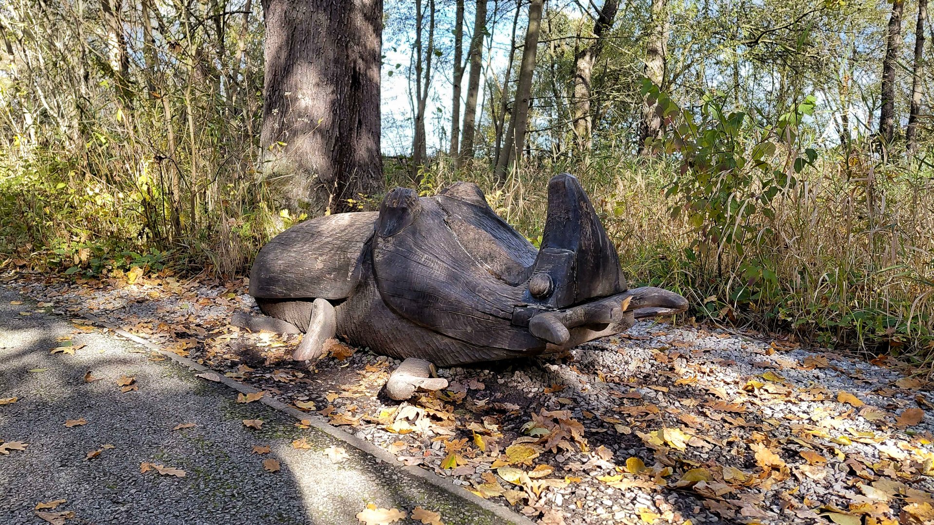 Rhinoceros beetle statue