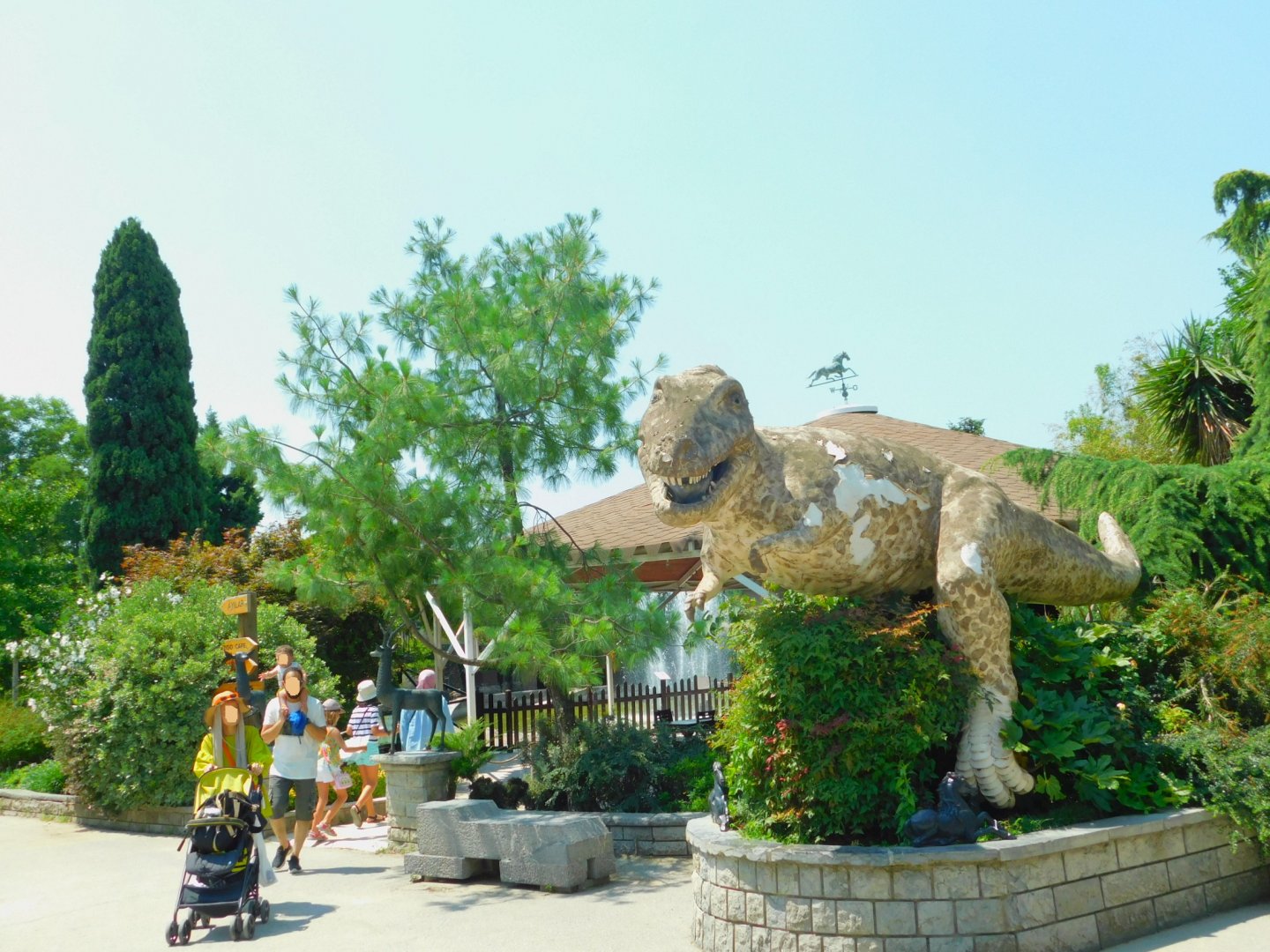 Right behind the ticket counter