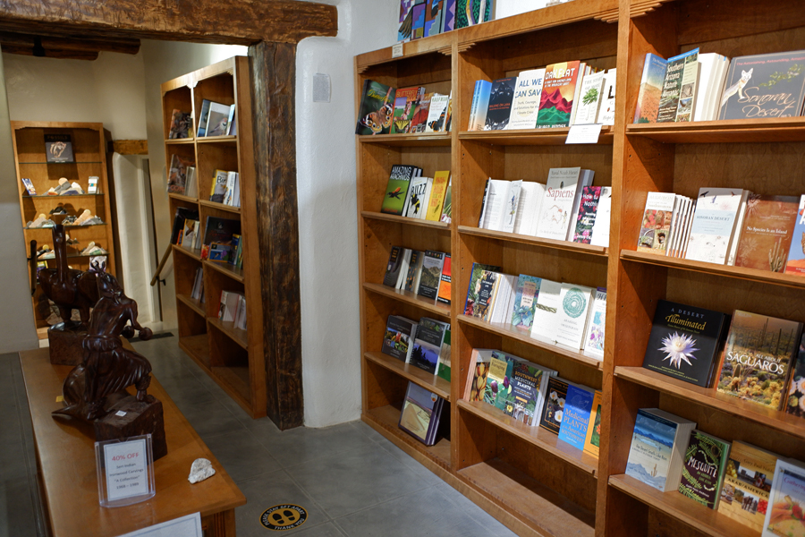 right half of books in gift shop