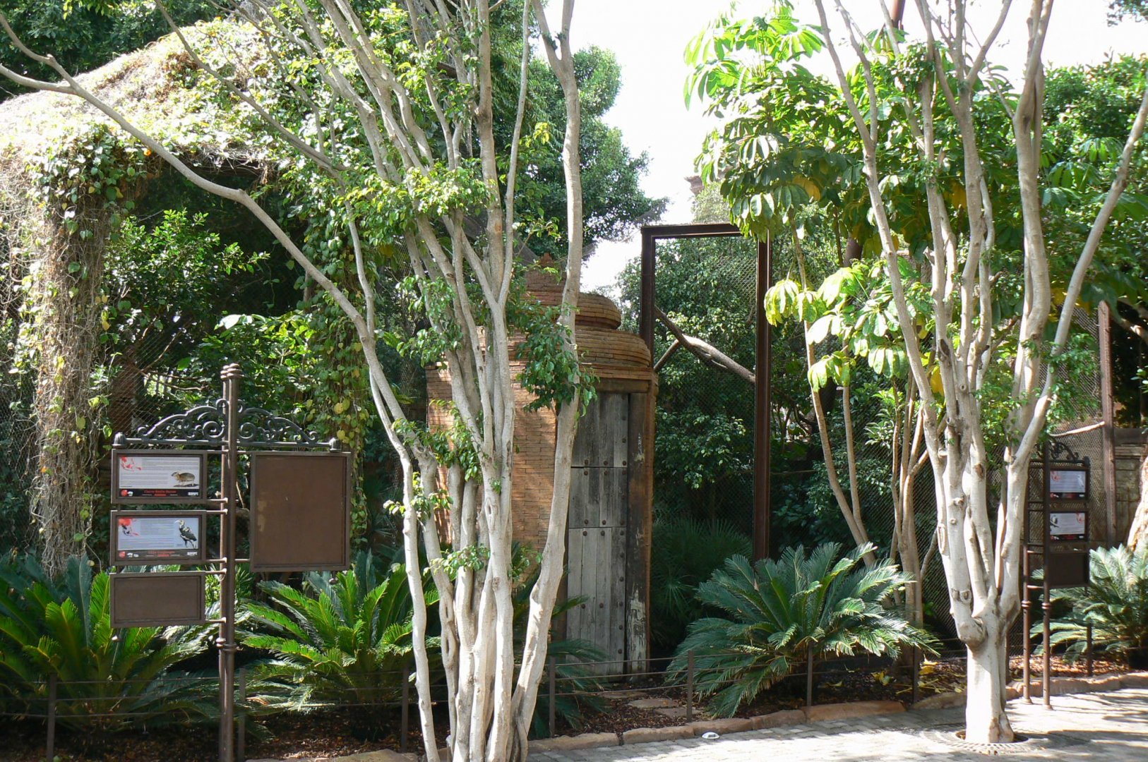 Right : Visayan tarictic hornbills and Bali mynas aviary - Left : Wreathed hornbills and Java mousse deer aviary