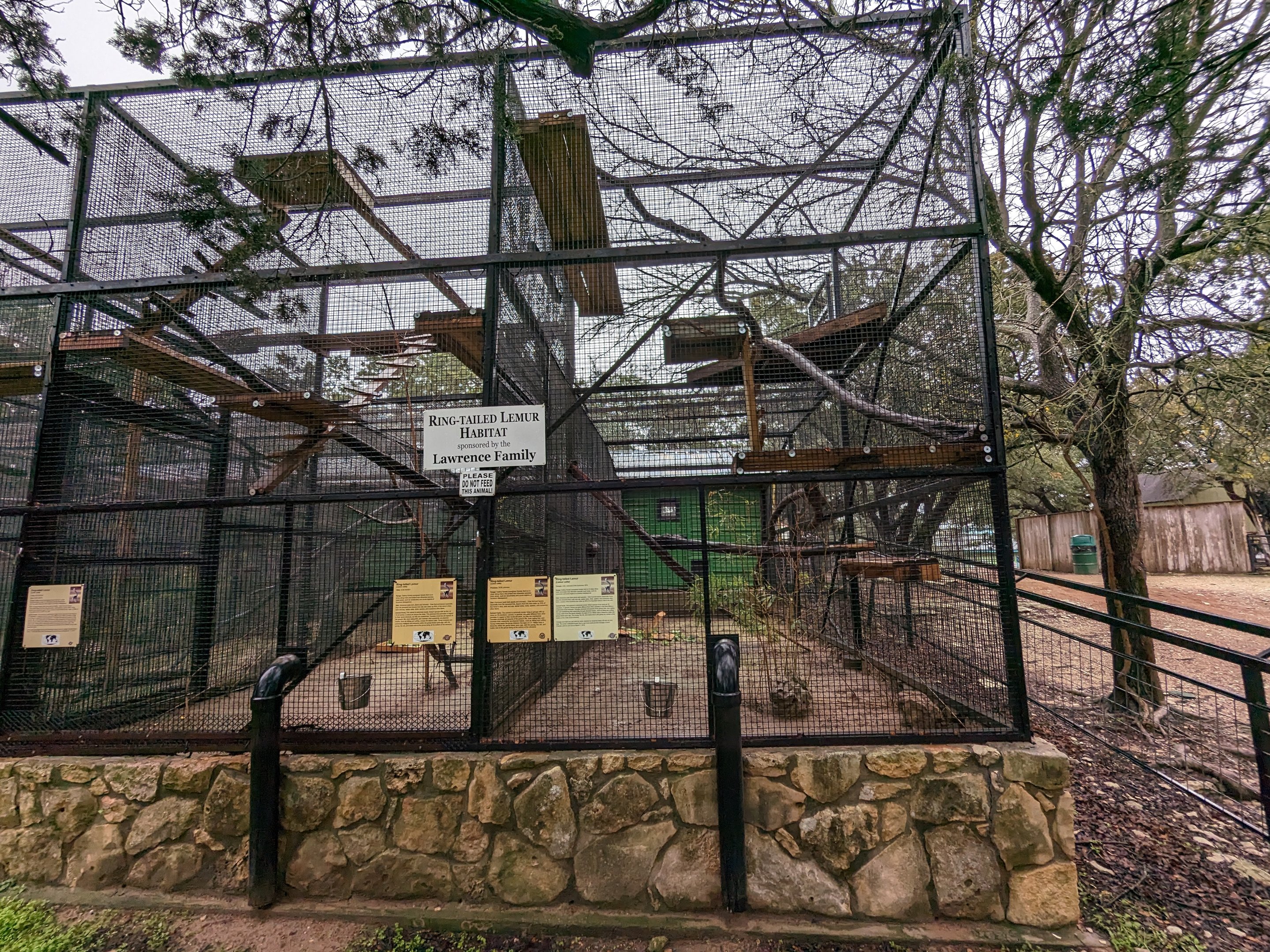 Ring tailed lemur cages in the "Primate Palace"