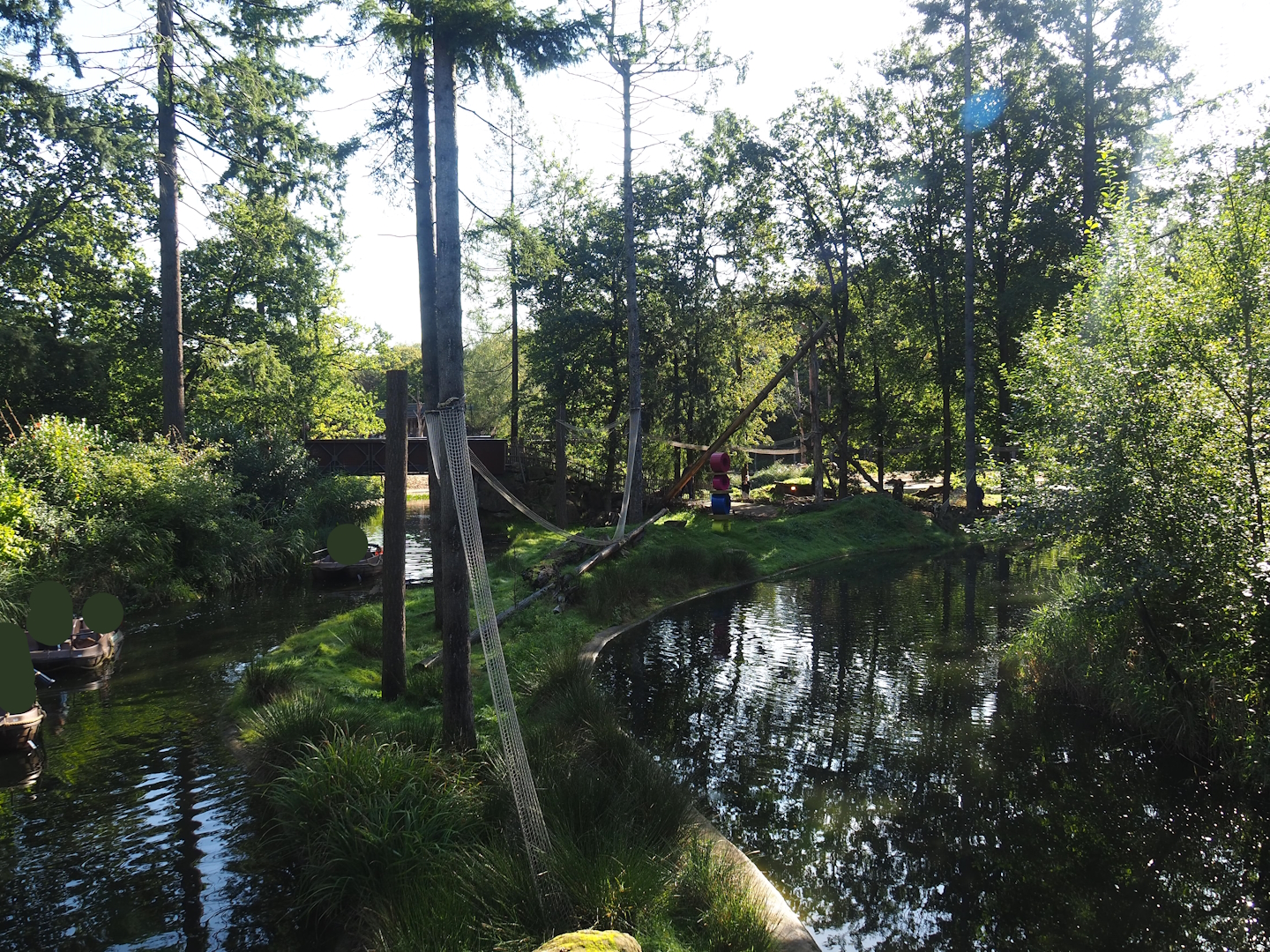 Ring-tailed lemur island and creek with pedalo boats, 2023-09-24