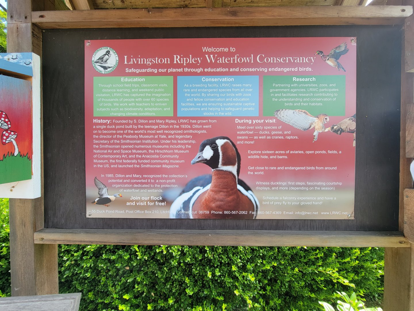 Ripley Waterfowl Conservancy - Entrance sign