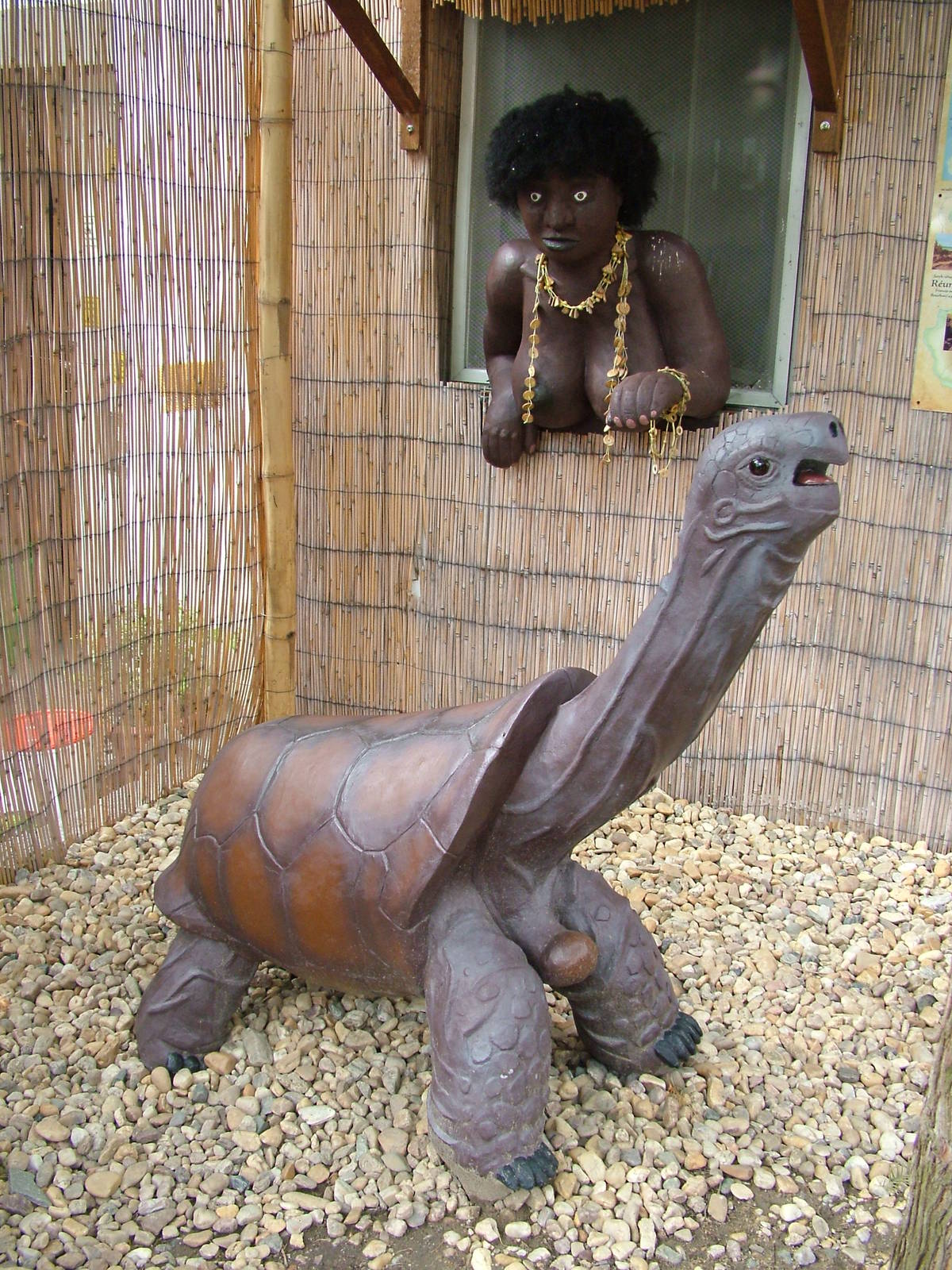 Rodrigues Giant Tortoise Sculpture at Chleby, 26/08/12