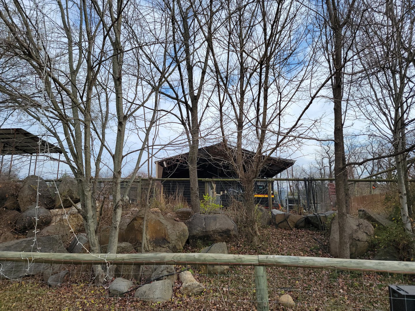 Roer's Zoofari - Burned out giraffe barn