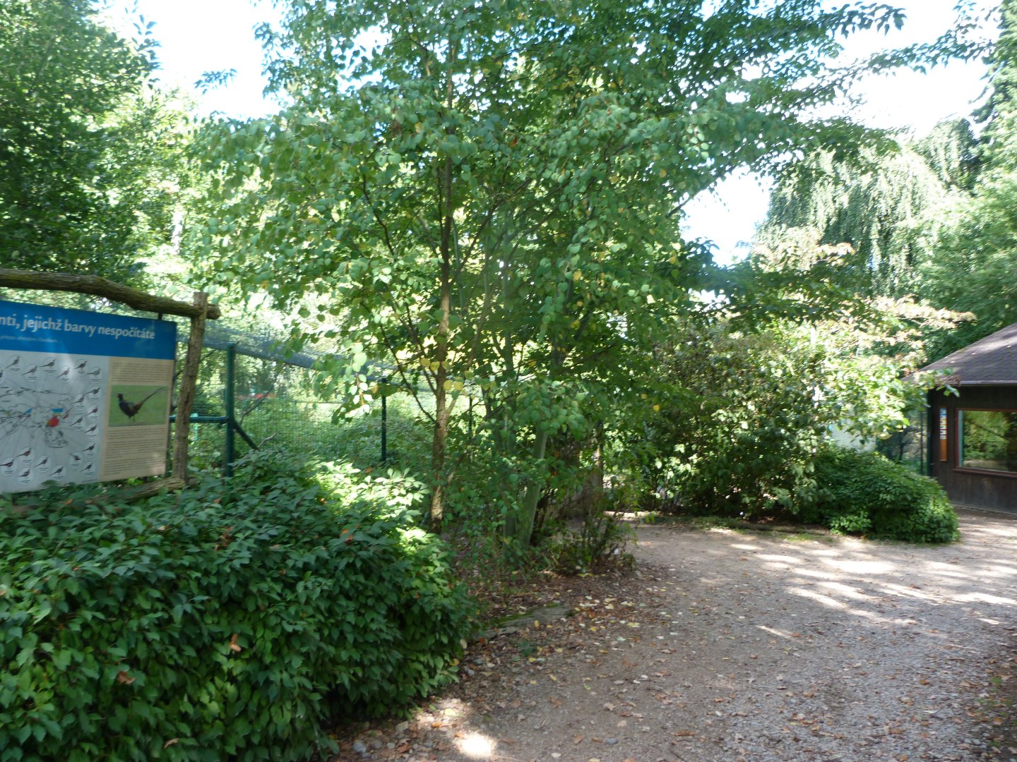 Row of aviaries at the DinoPark -Zoo Plzeň (2025)