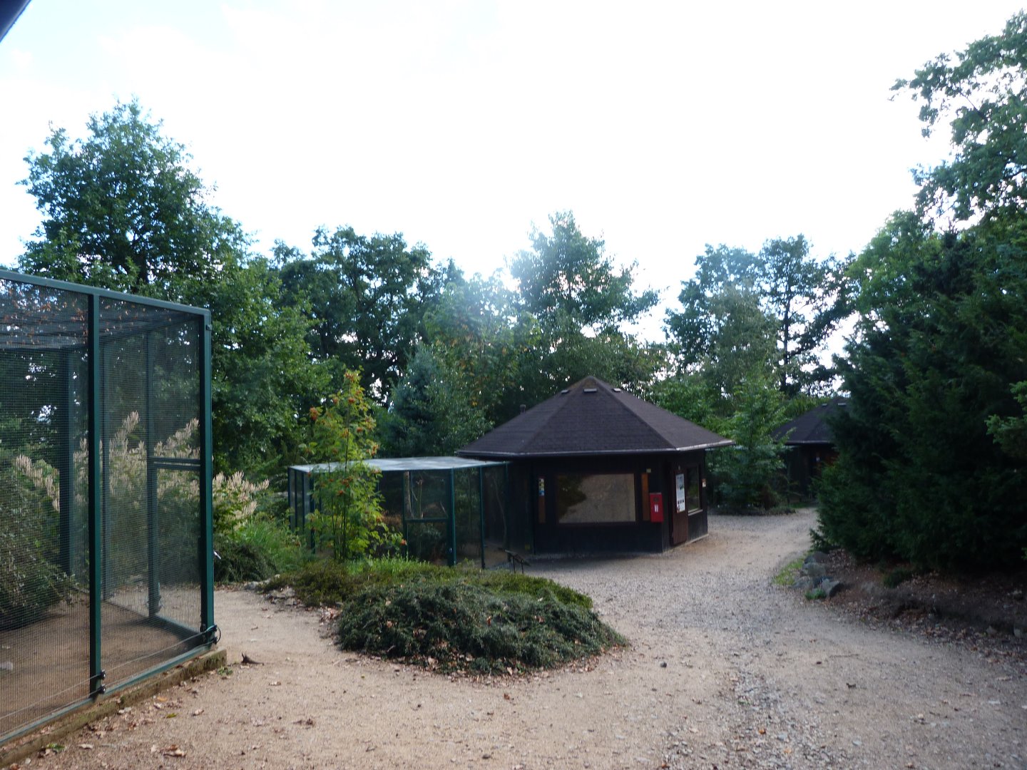 Row of aviaries at the DinoPark -Zoo Plzeň (2025)