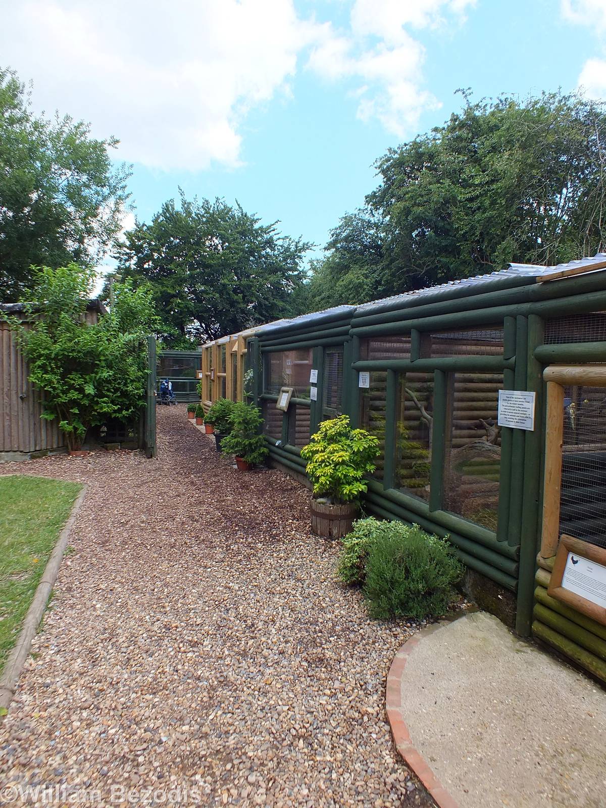 Row of Enclosures for Birds and Small Mammals