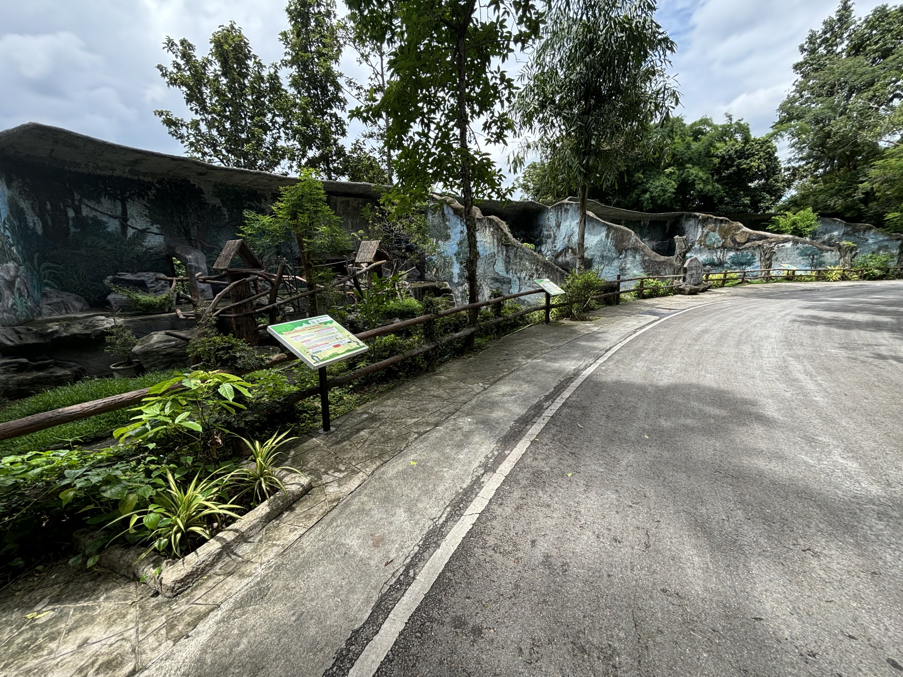 Row of primate exhibits