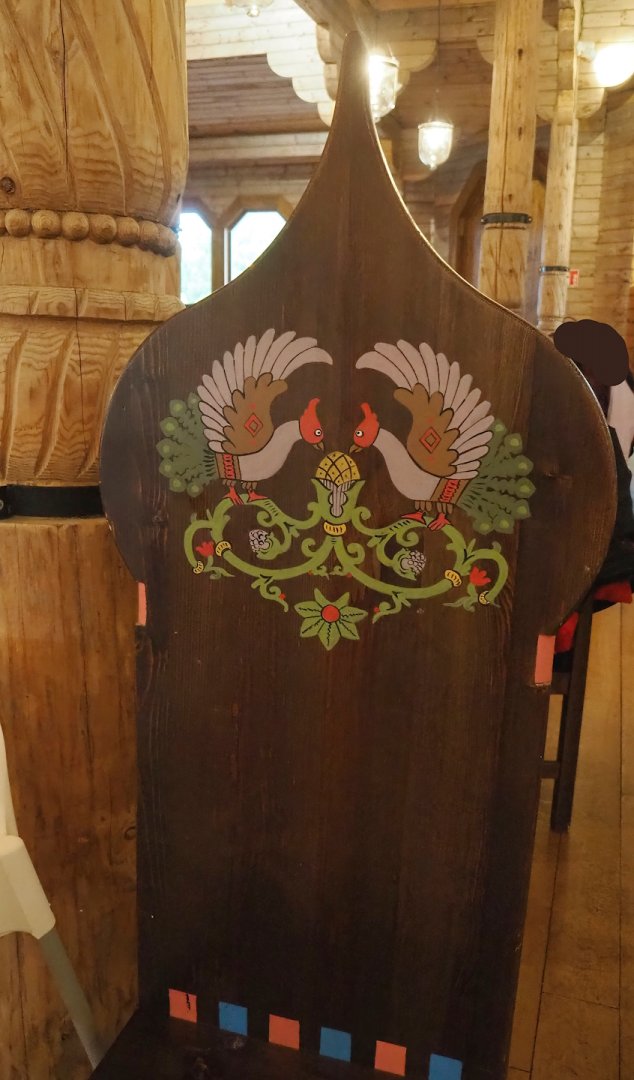 Russian restaurant Izba interior - Chair artwork, 2023-05-15