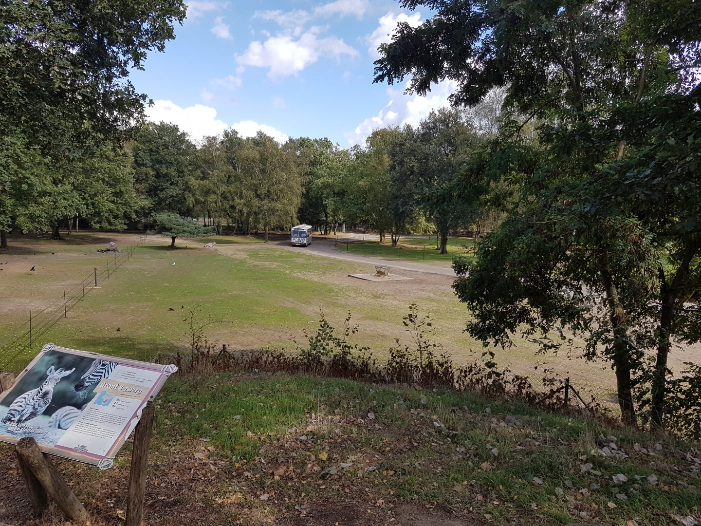 Safari-bus in the African part of the park