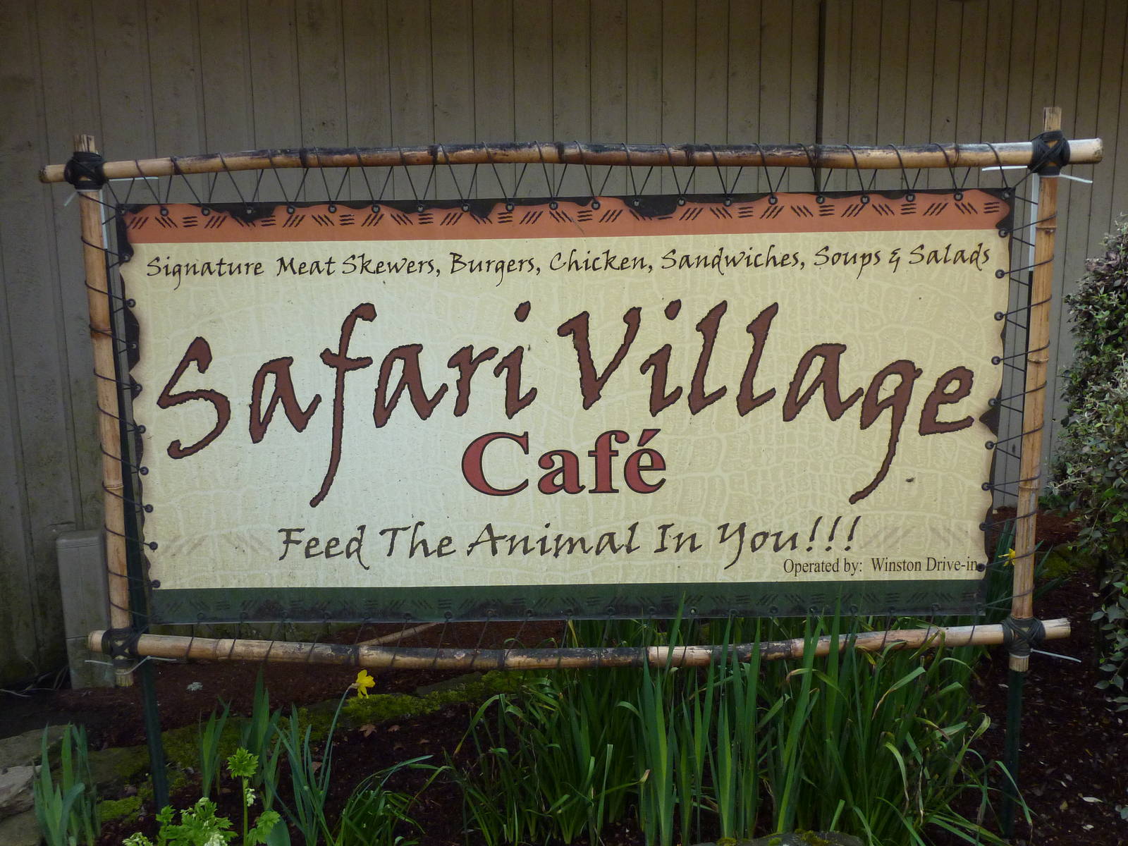 Safari Village Cafe Sign