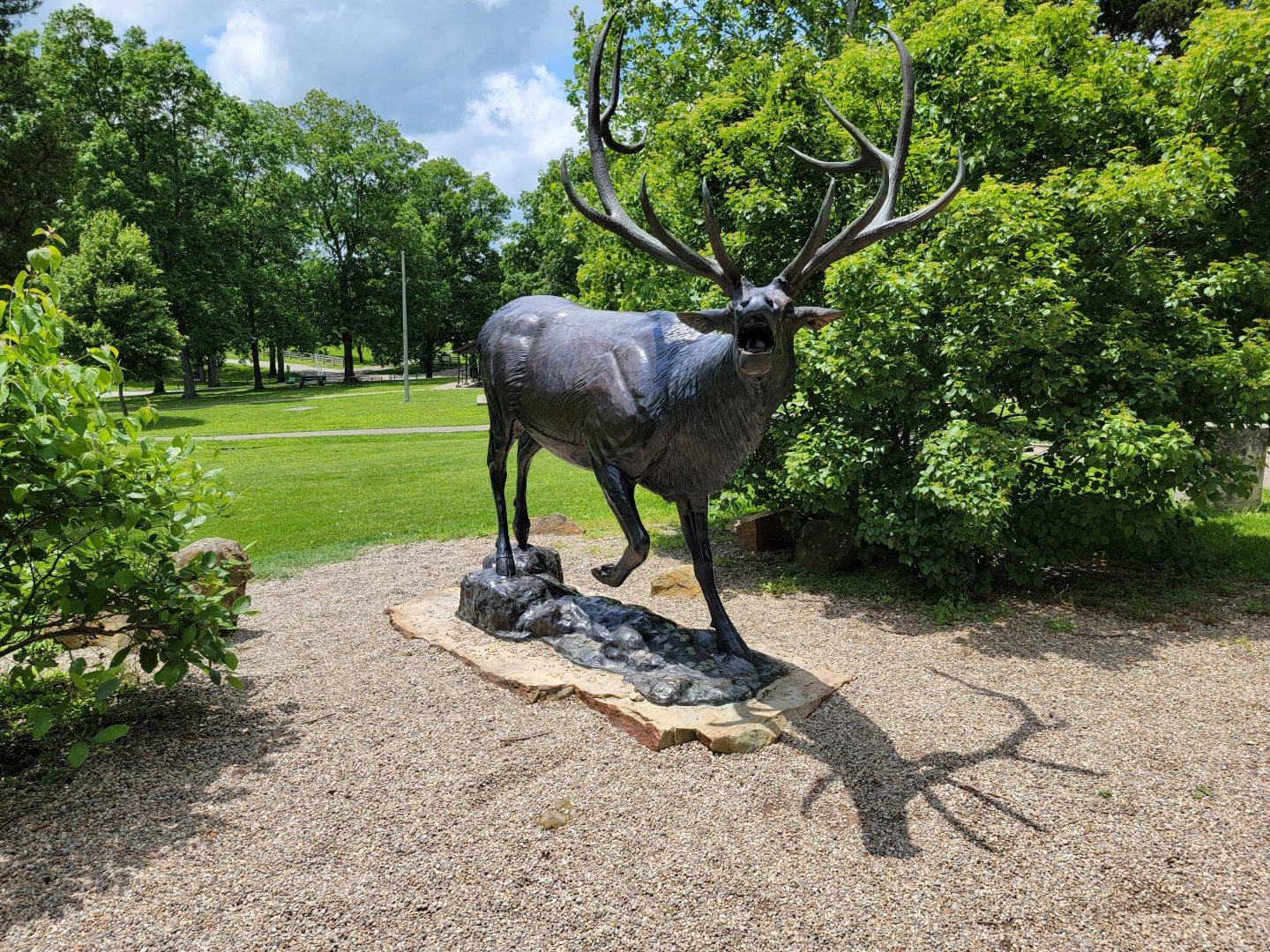 Salato - Elk statue outside entrance