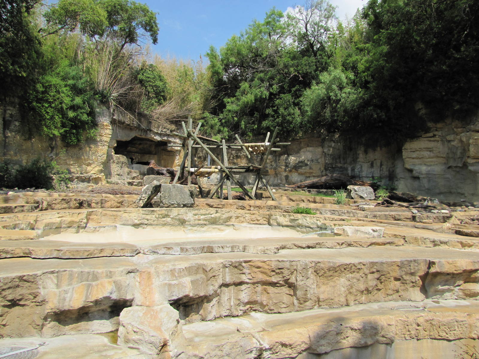 San Antonio Zoo 2010 - Right side of the American Black Bear rocky grotto