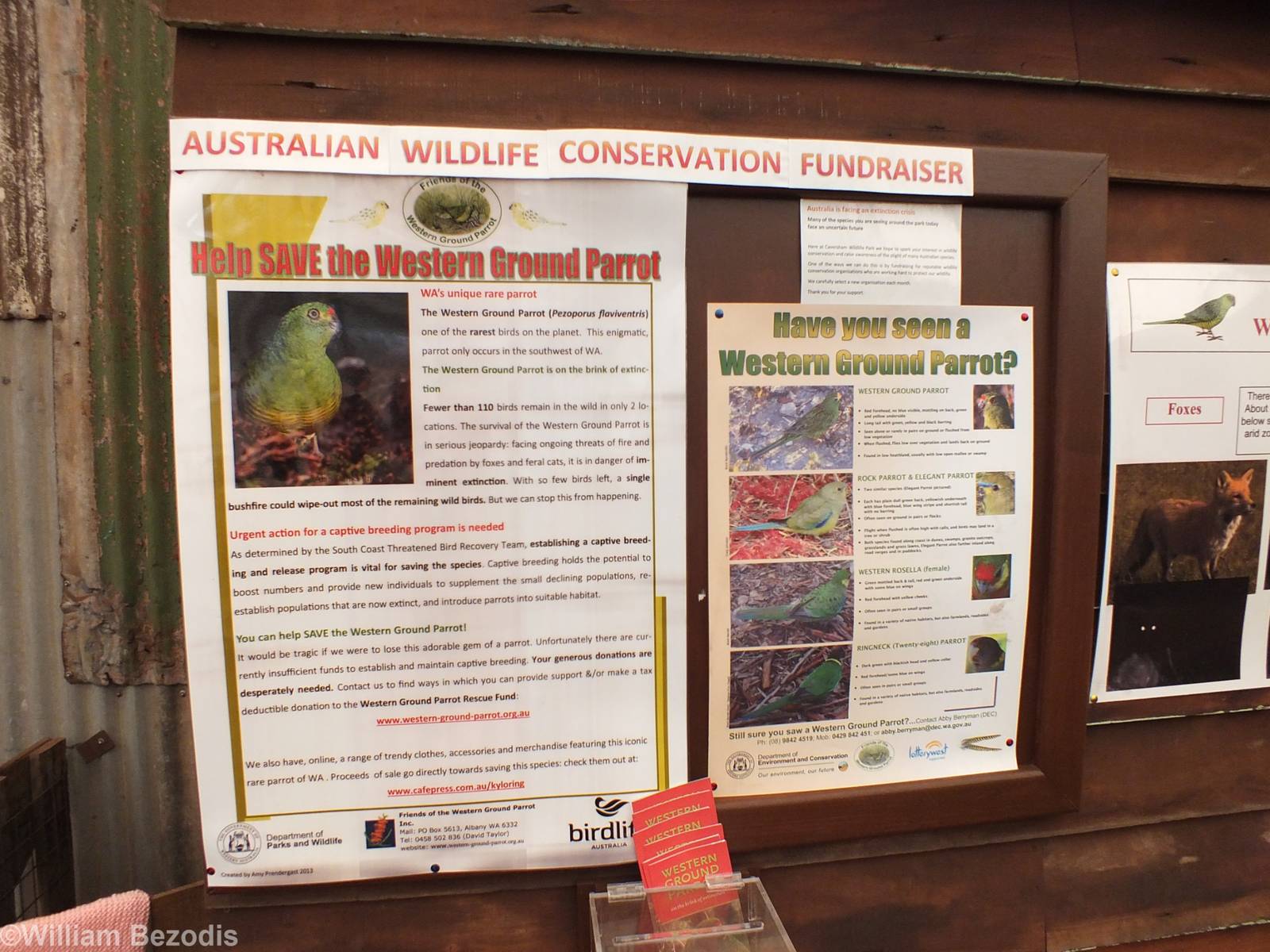Save The Ground Parrot Sign - Caversham Wildlife Park